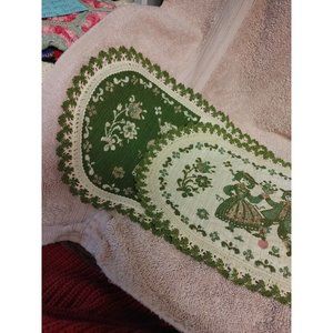 Lot Of 4 Vintage 2 Battenberg Lace Green Doilies 9.5in X 6 In Vintage 2...